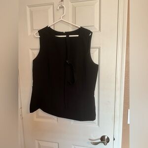 Ann Taylor like new black peplum top with belt